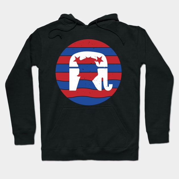 Donald trump with Republican elephant Hoodie by Daily Design